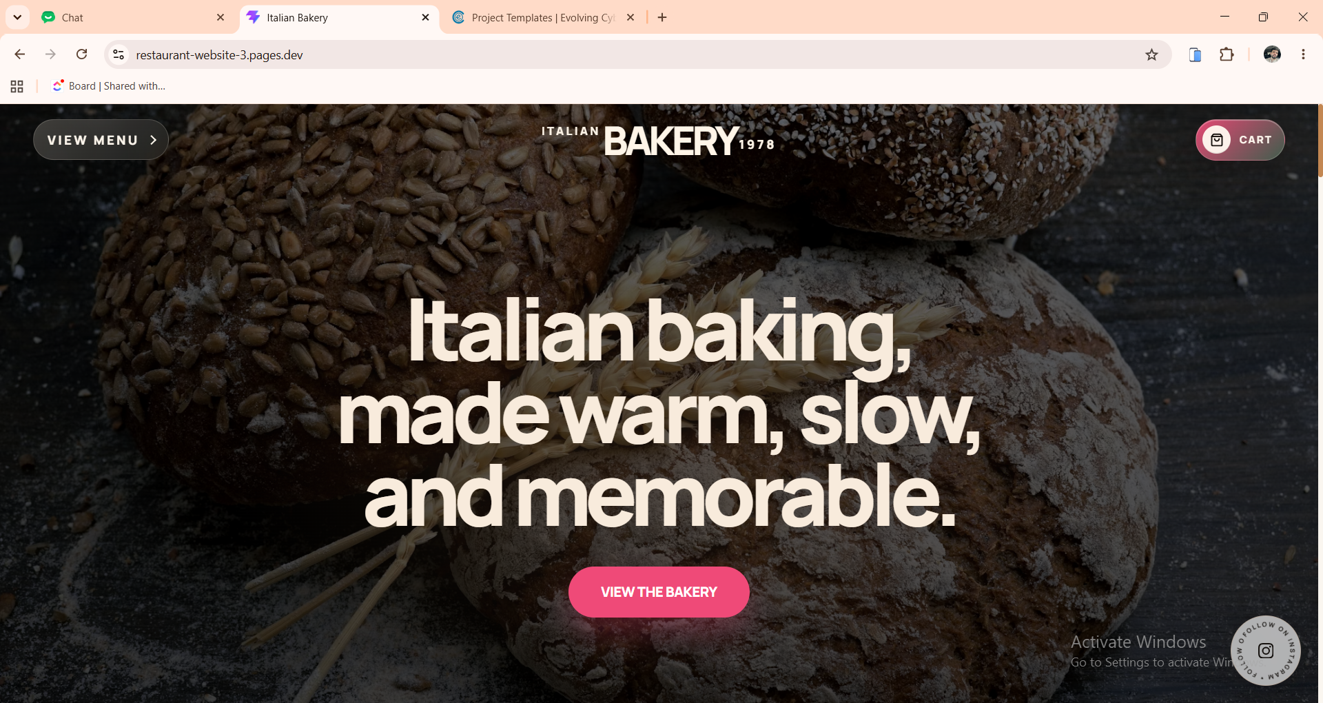Italian Bakery template screenshot